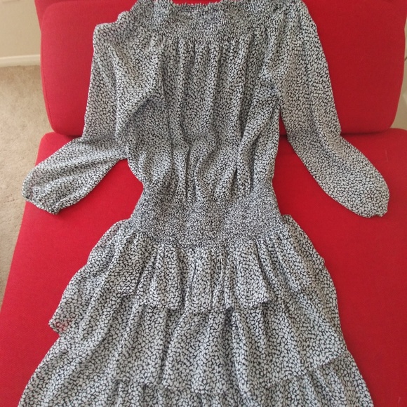 Michael Kors blue and white off the shoulder dress - Picture 2 of 3